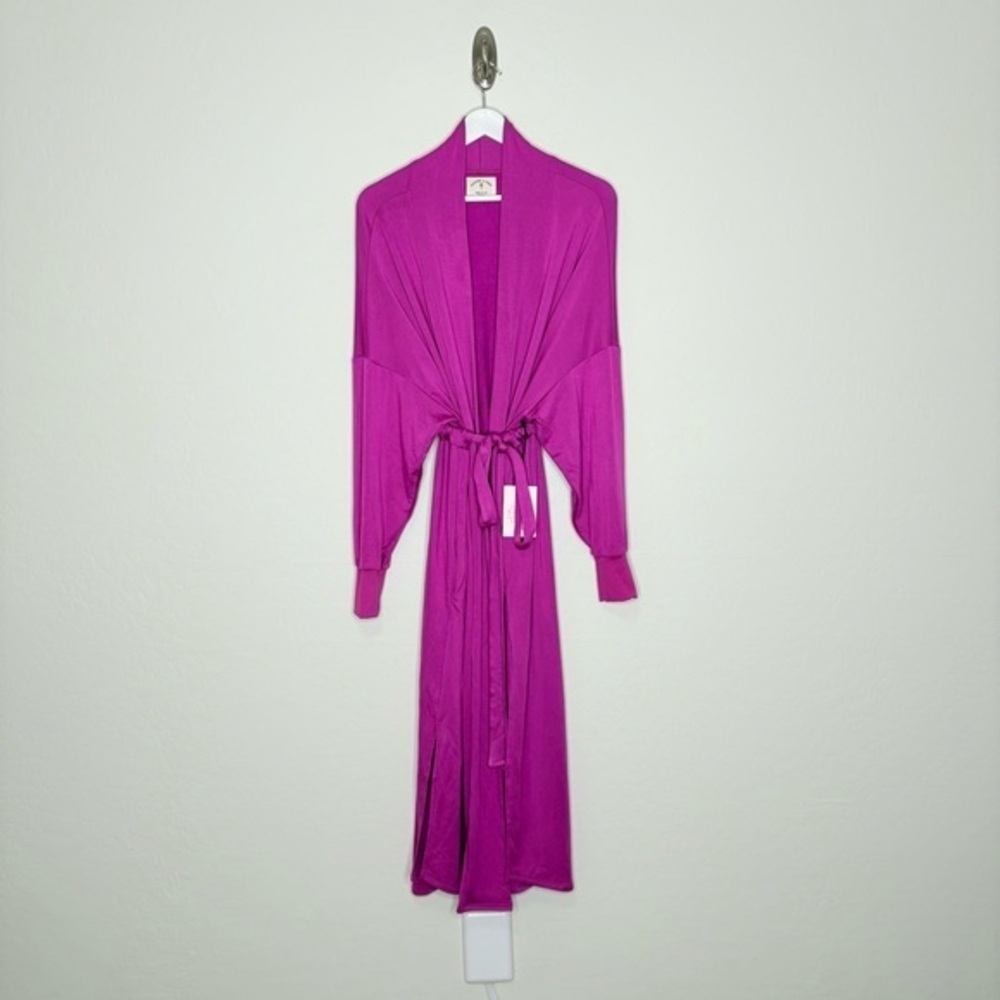 Electric & Rose Magenta Robe Cardigan Duster Size Medium/Large NWT Made in USA